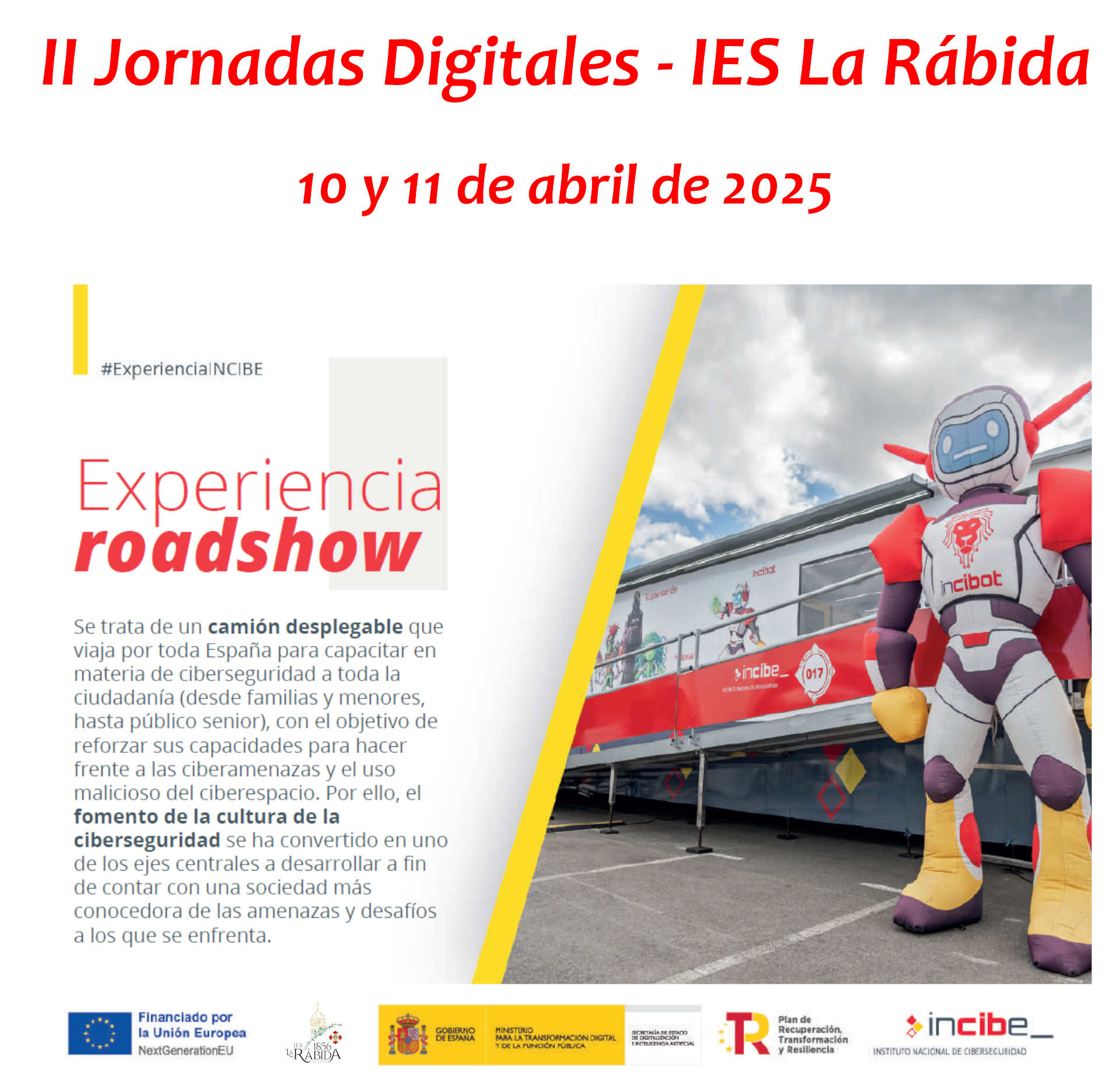 Segundas Jornadas Digitales del IES La Rábida, gracias al Instituto Nacional de Ciberseguridad